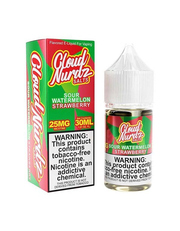 Sour Strawberry Watermelon Cloud Nurdz TFN Salt Nic E-Juice 30ml