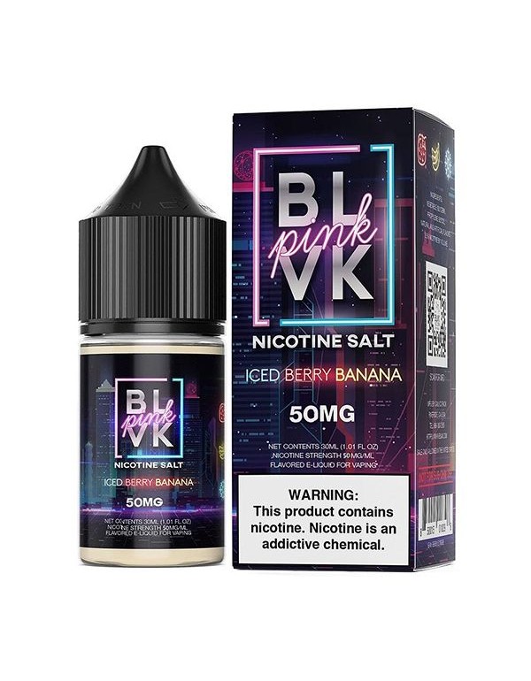 Iced Berry Banana BLVK Pink TFN Salt Nic E-Juice 30ml