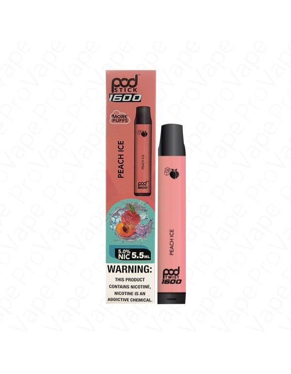 Peach Ice Pod Stick 1600 Disposable Pod Device 5%